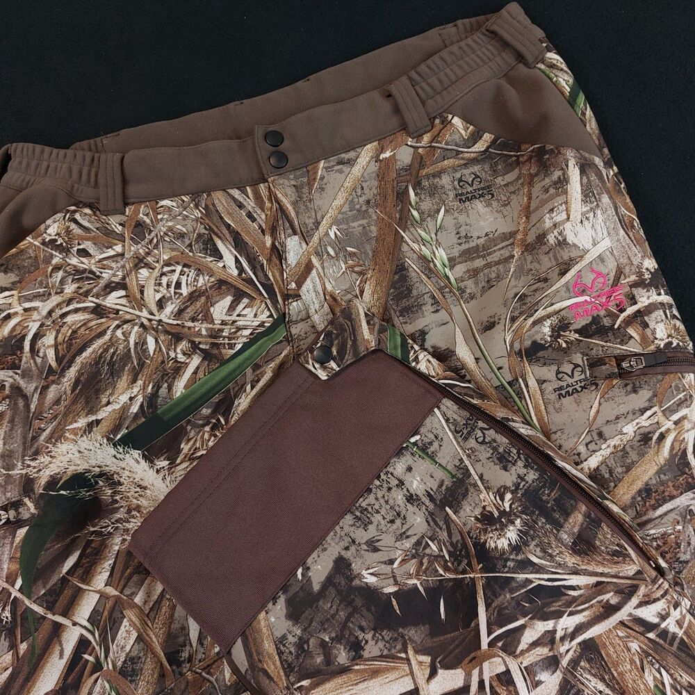 Realtree Max-5 Camo Hunting Pants Women's XL Scent Factor TP1013 Brown Pink